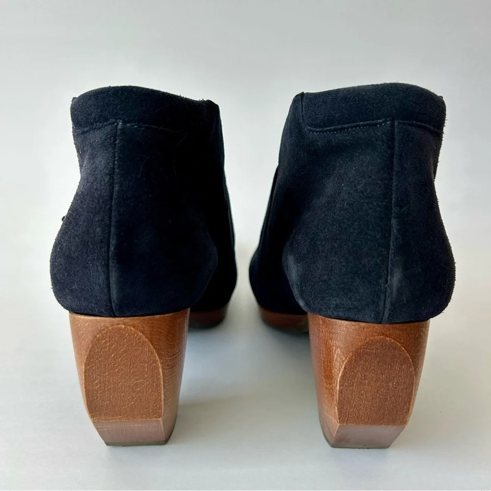 Chie Mihara Charro Black Suede Leather Platform Downtown Clog Boots Size 37